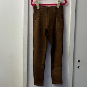 Zara Brown Suede Leggings